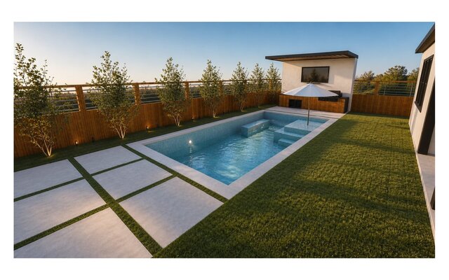 3D model of Residential Pool Visualization Portfolio | Revit, Lighting & Permit Plans