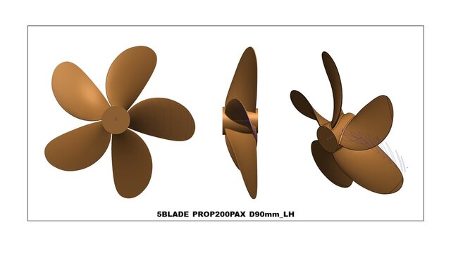5 BLADE PROPELLER (LH) 200 PAX  D - 90 mm
