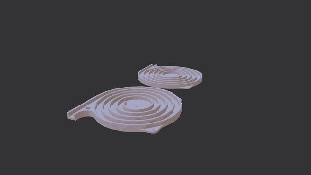 3D model of tambour-door-d-26mmTambour door endcaps
