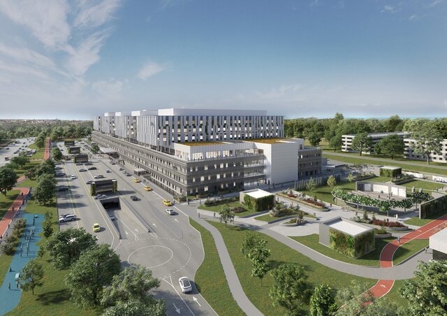 3D model of Hospital Tallinn — Atmospheric Visualization of a Next-Generation Healthcare Facility