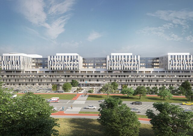 3D model of Hospital Tallinn — Atmospheric Visualization of a Next-Generation Healthcare Facility