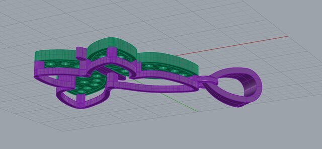 3D model of Butterfly Pendant – Jewelry CAD Design