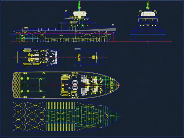3D model of M/Y Endeavor - Tug to Megayacht