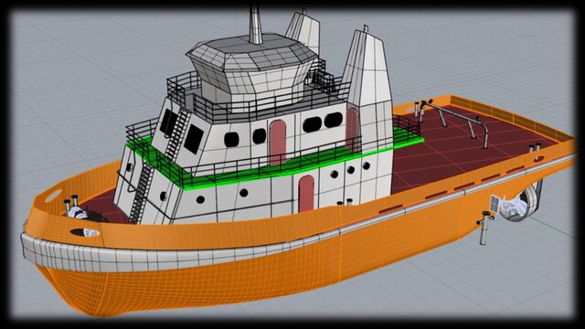 3D model of M/Y Endeavor - Tug to Megayacht
