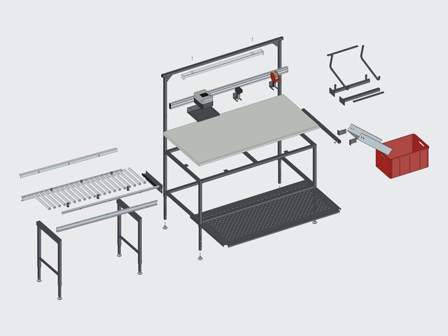 End-of-Line Inspection and Packing Workstation PWS-1890 with Gravity Roller Infeed – image 5 of 5