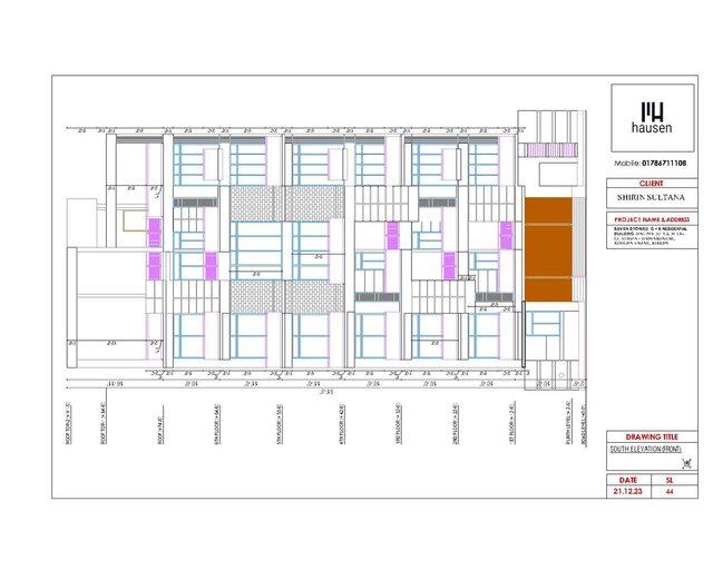 3D model of G+6 Residential Building Details Architectural Drawing