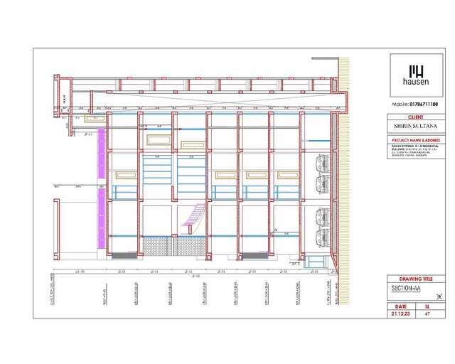 3D model of G+6 Residential Building Details Architectural Drawing