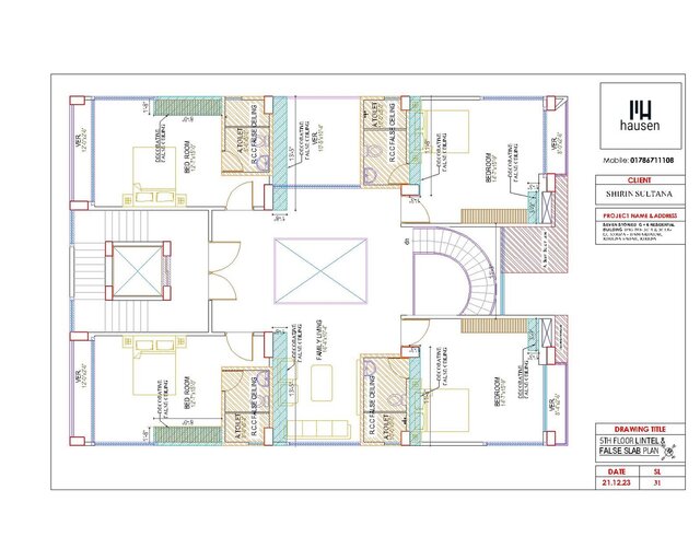 3D model of G+6 Residential Building Details Architectural Drawing