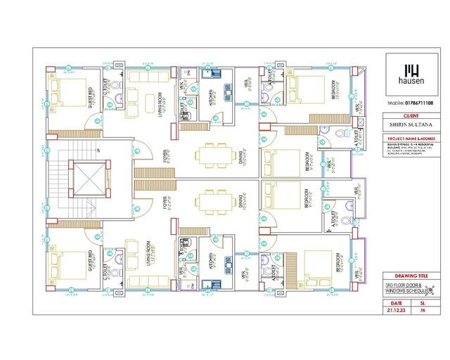 3D model of G+6 Residential Building Details Architectural Drawing