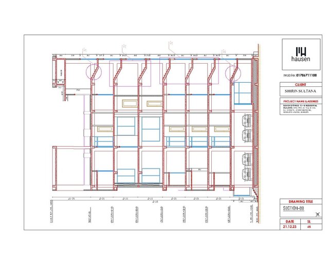 3D model of G+6 Residential Building Details Architectural Drawing
