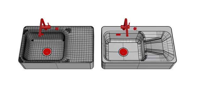 3D model of Award-Winning Juna Kitchen Sink Series | Industrial Design & DFM