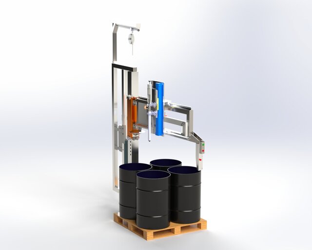 3D model of Automatic Barrel Filling Machine | SolidWorks Mechanical Design