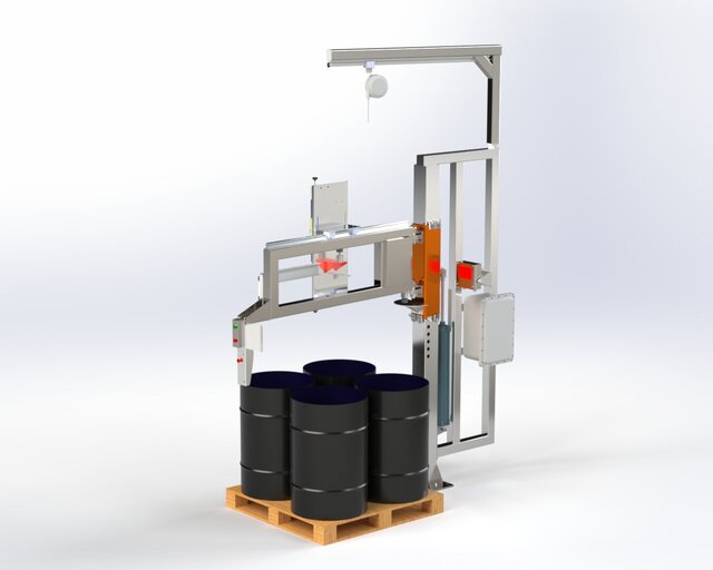 3D model of Automatic Barrel Filling Machine | SolidWorks Mechanical Design