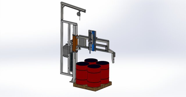 3D model of Automatic Barrel Filling Machine | SolidWorks Mechanical Design