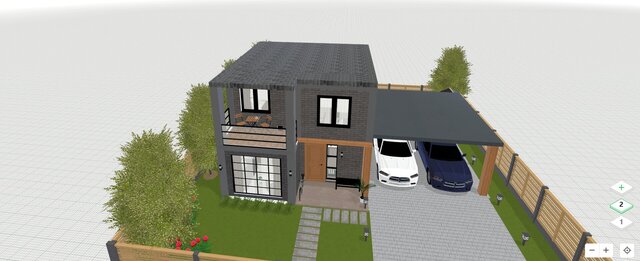3D model of two-story house