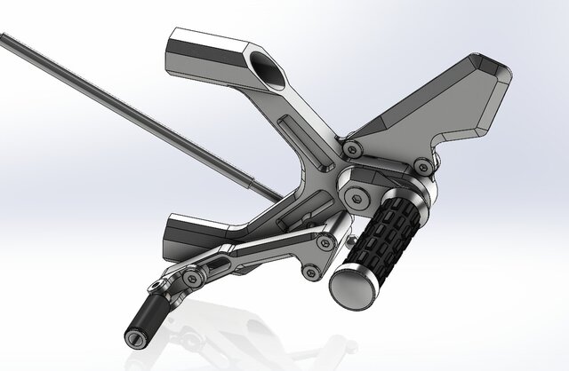 3D model of foot-peg-shifter-assembly