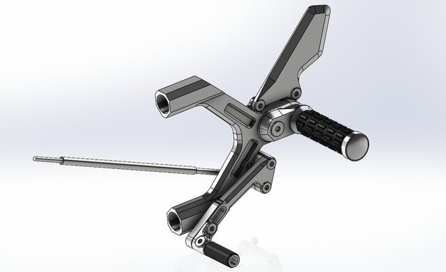 3D model of foot-peg-shifter-assembly