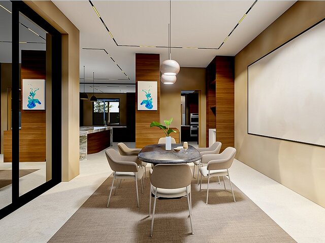 3D model of modern-minimalist-villa-with-private-pool-outdoor-lounge-living-dinning-view