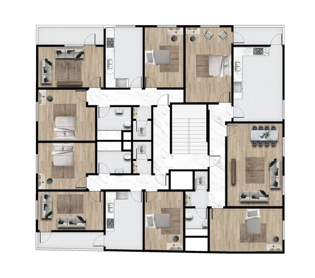 Typical Residential Floor | Colored Plan – image 2 of 2