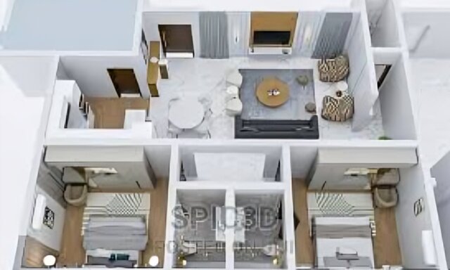 3D model of Architectural Floor Plan Design for Residential Project