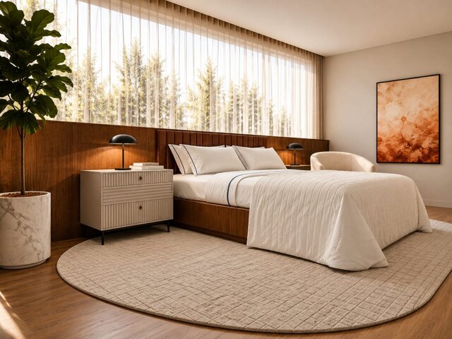 3D model of Serene Modern Bedroom – Photorealistic 3D Interior Rendering