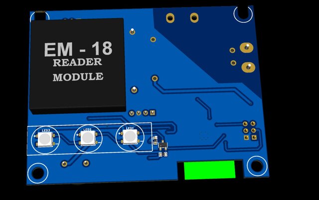 3D model of Industrial Production Monitoring & RFID Tracking PCB