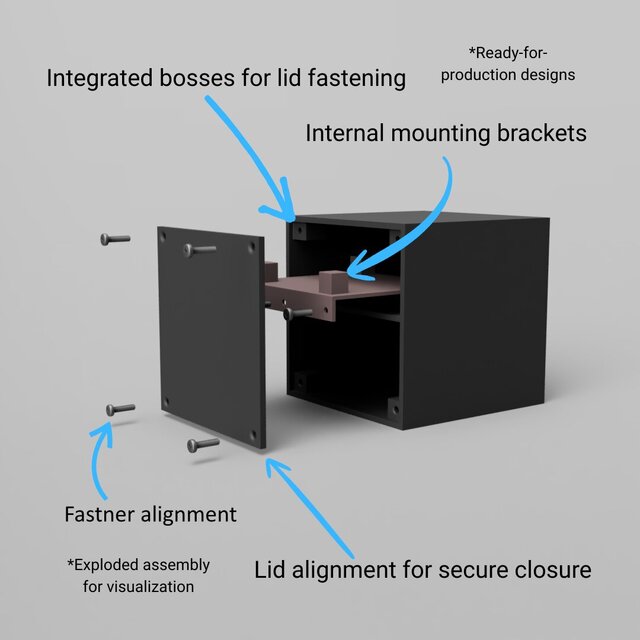 Customizable 100x100x100 mm Electronics Enclosure | PCB Housing & Modular Component Box