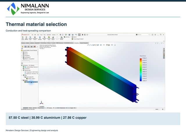 Thermal Material Selection | SOLIDWORKS Analysis – image 1 of 3