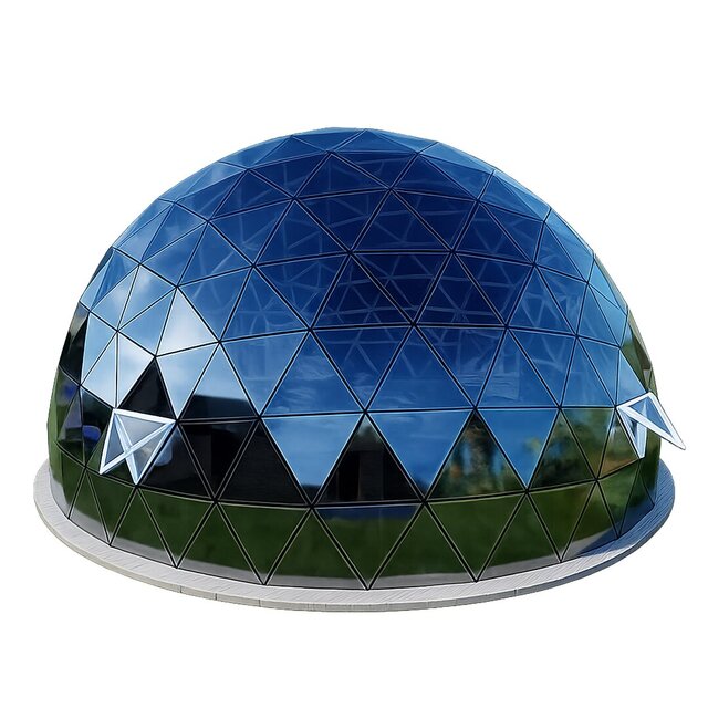 3D model of DOME WITH SOLAR PANEL STRUCTURE DESIGN & DEVELOPMENT
