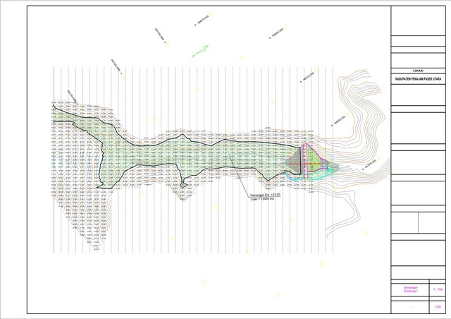 3D model of Civil Site Plan & Topographic Layout: Water Retention Basin (Detention Pond)