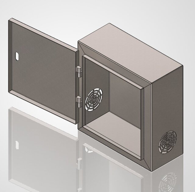 3D model of Sheet Metal Electrical Enclosure | NEMA 4 | SolidWorks | Flat Pattern