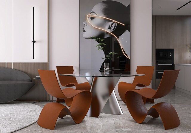 Luxury Living Room — 3D Interior Rendering – image 2 of 8