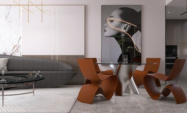 Luxury Living Room — 3D Interior Rendering – image 4 of 8