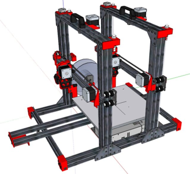 Hybrid printer with two extruders and a laser module