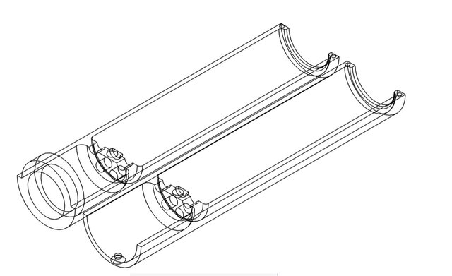 3D model of Flashlight Case for Lithium Battery and LED Integration