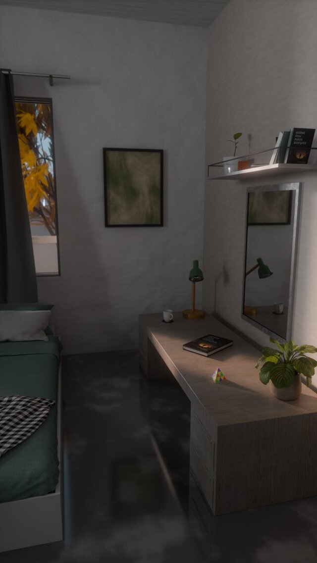 Bedroom Corner - Blender Interior Visualization