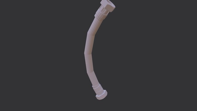3D model of Curved Pipe Assembly with Mechanical Fittings