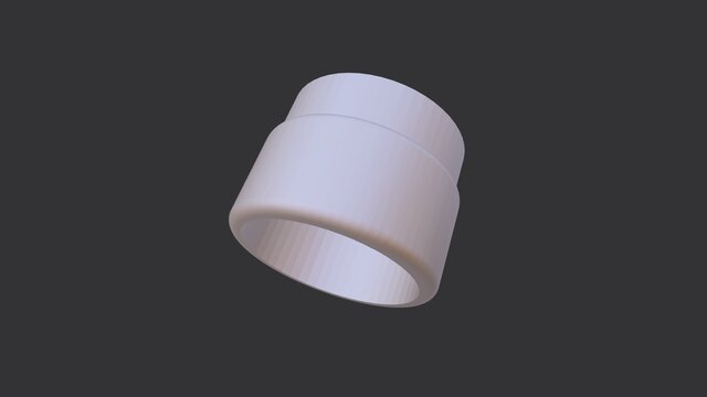 3D model of Curved Pipe Assembly with Mechanical Fittings