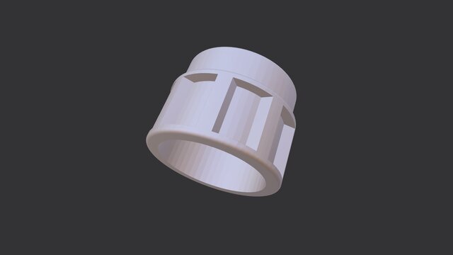 3D model of Curved Pipe Assembly with Mechanical Fittings