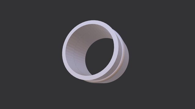 3D model of Curved Pipe Assembly with Mechanical Fittings