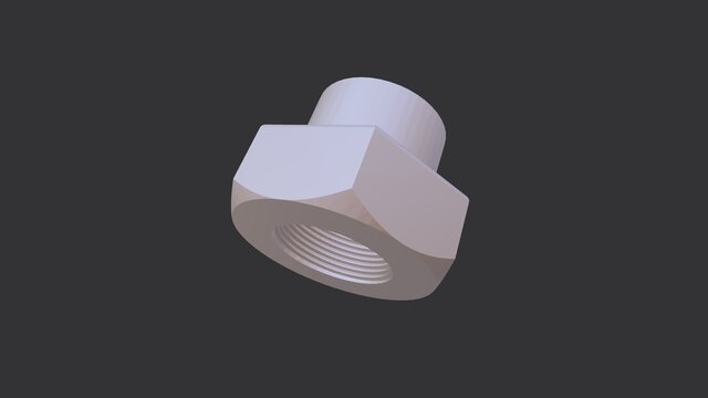 3D model of Curved Pipe Assembly with Mechanical Fittings