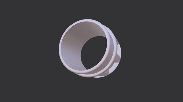 3D model of Curved Pipe Assembly with Mechanical Fittings