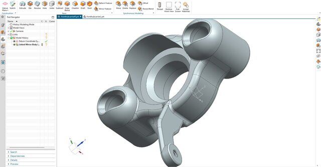 3D model of 02. Automotive Front Hub Carrier (Steering Knuckle)