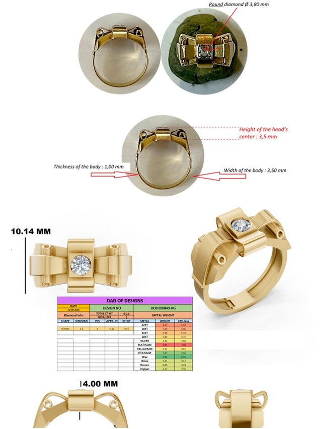 3D model of 3D Jewellery CAD design Rings, Pendants, Bracelet, Earring, Necklace, Cufflinks, Watch cover etc.