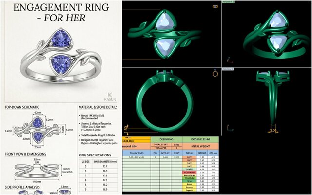 3D model of 3D Jewellery CAD design Rings, Pendants, Bracelet, Earring, Necklace, Cufflinks, Watch cover etc.
