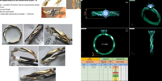 3D model of 3D Jewellery CAD design Rings, Pendants, Bracelet, Earring, Necklace, Cufflinks, Watch cover etc.