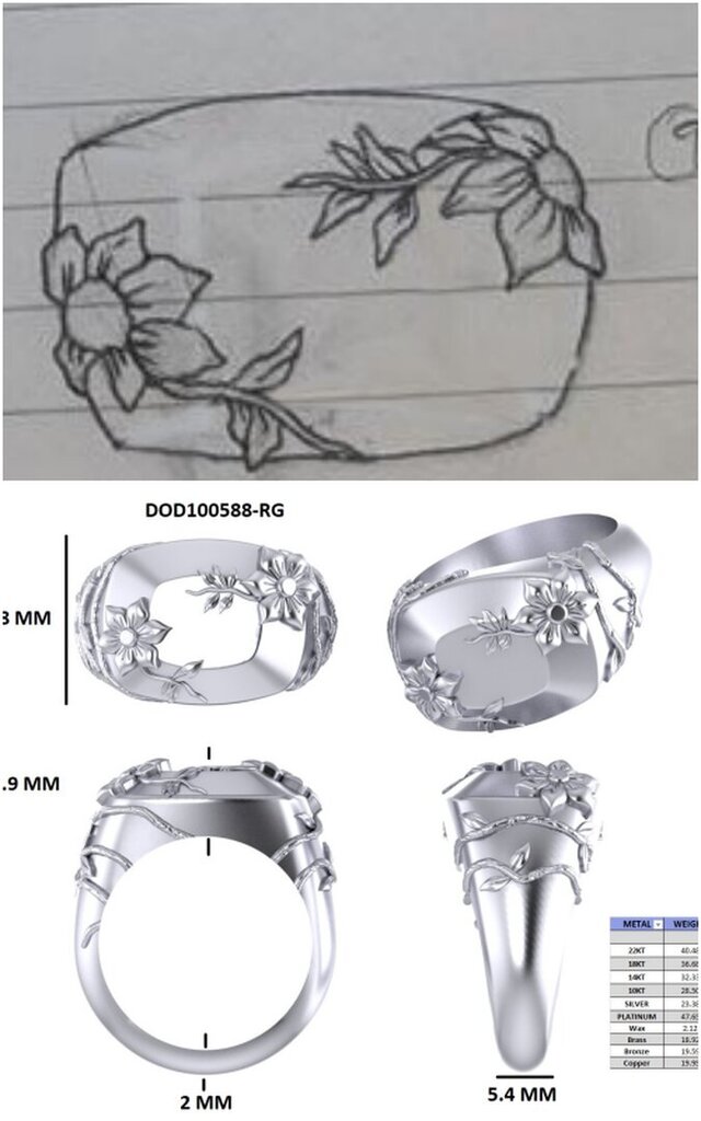 3D Jewellery CAD design Rings, Pendants, Bracelet, Earring, Necklace, Cufflinks, Watch cover etc.