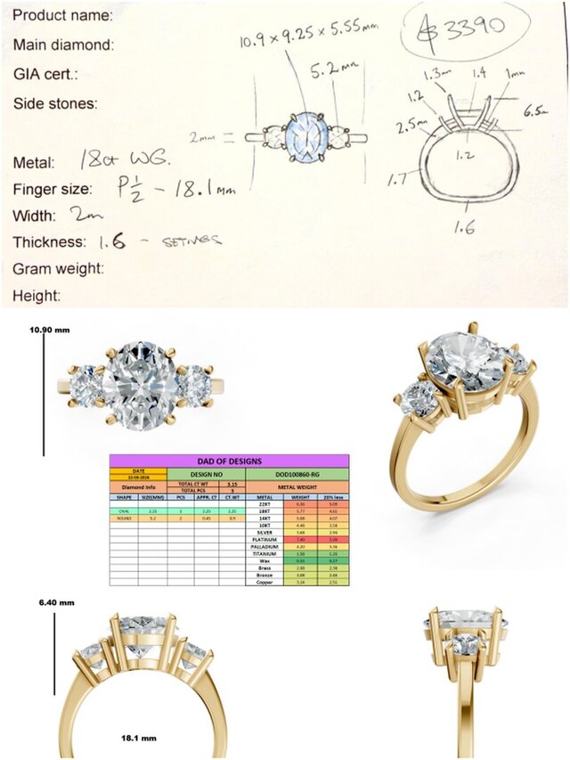 3D model of 3D Jewellery CAD design Rings, Pendants, Bracelet, Earring, Necklace, Cufflinks, Watch cover etc.