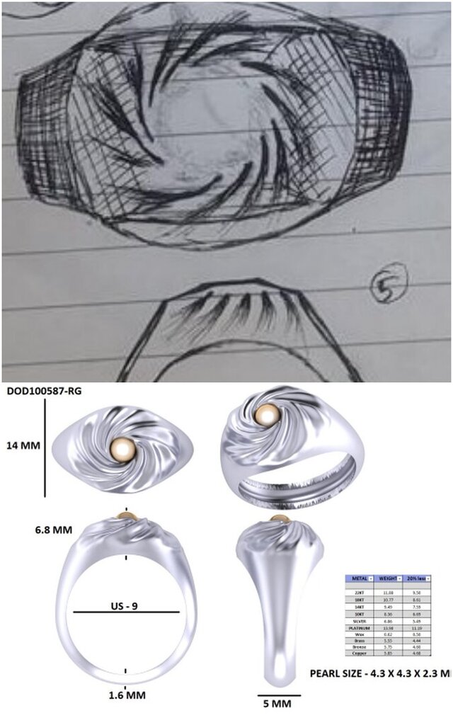 3D model of 3D Jewellery CAD design Rings, Pendants, Bracelet, Earring, Necklace, Cufflinks, Watch cover etc.
