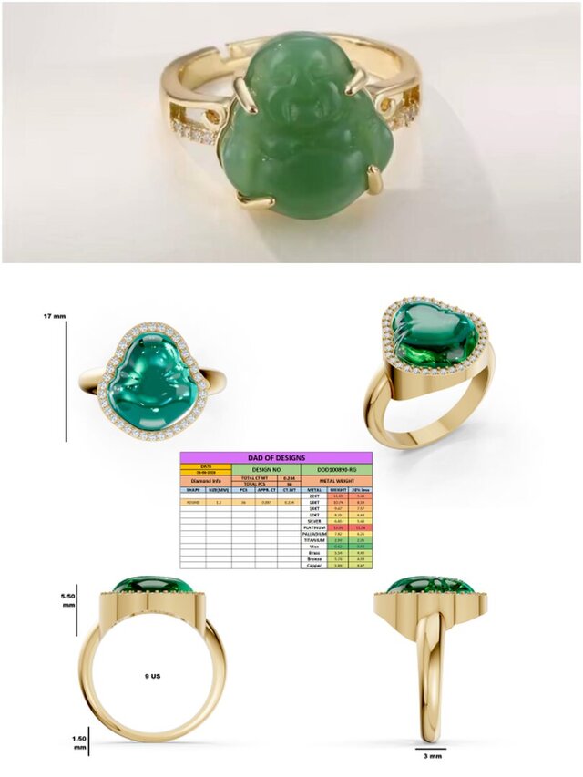 3D model of 3D Jewellery CAD design Rings, Pendants, Bracelet, Earring, Necklace, Cufflinks, Watch cover etc.